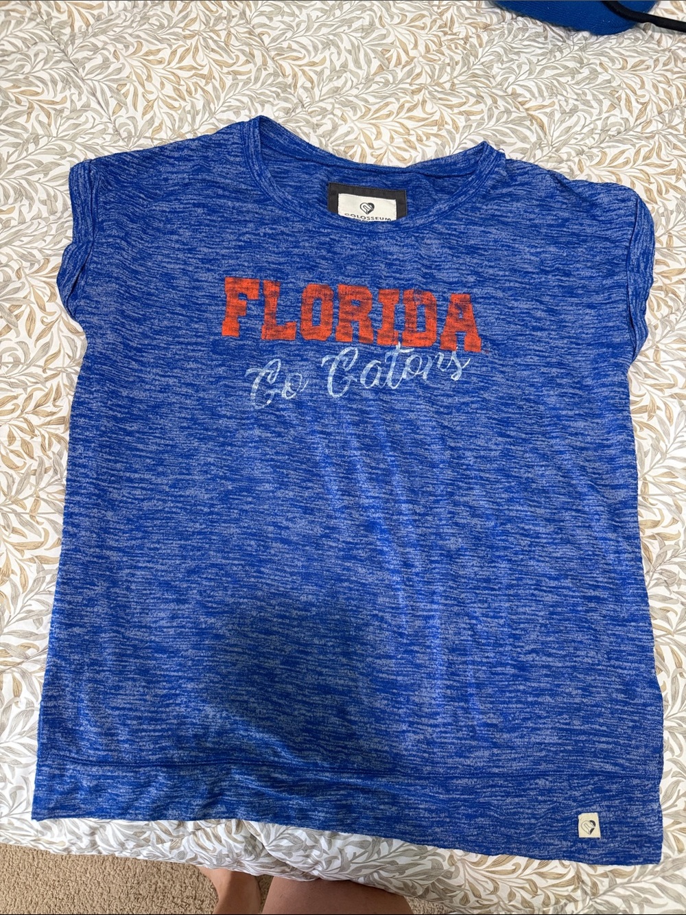 Blue 'Florida' Short Sleeve Tee with Orange Lettering